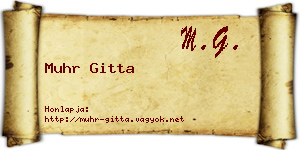 Muhr Gitta névjegykártya